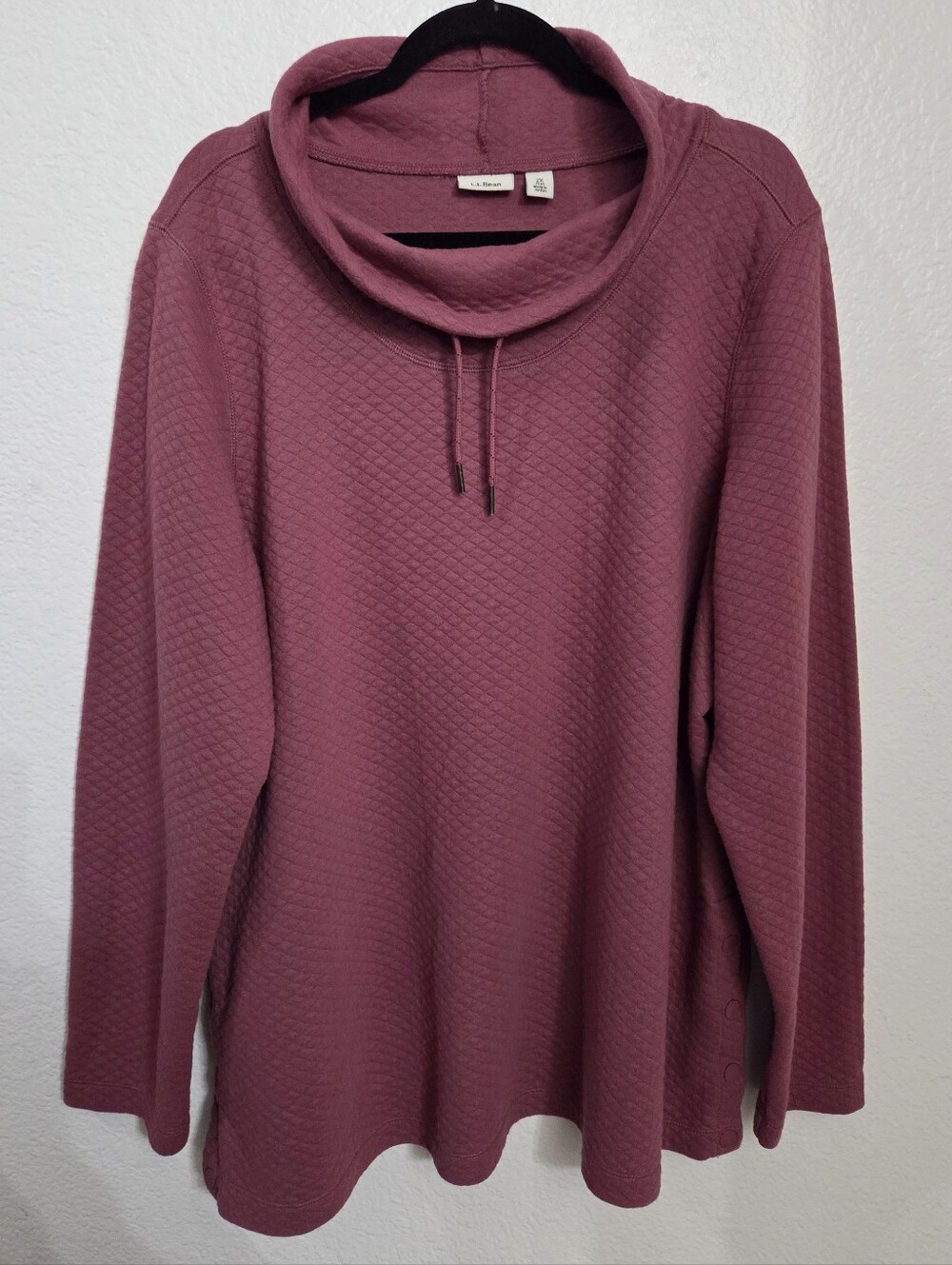 L.L. Bean Quilted Cowl Neck Tunic Top Women's Size 2X